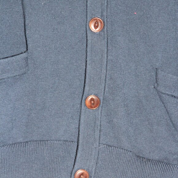 Lands' End Men's Blue Button Cardigan Sweater Size L w/Pockets The Outfitters - Picture 4 of 10